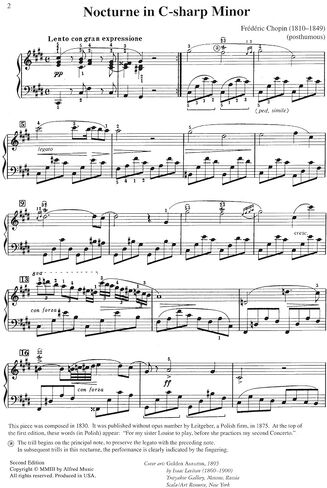 Nocturne in C-sharp minor (Posth.): Sheet (Alfred Masterwork Edition) in Saudi Arabia