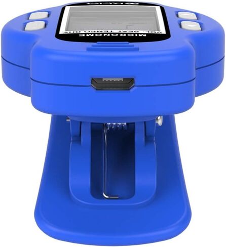 KLIQ MicroNome - جهاز ميترونوم رقمي صغير قابل لإعادة الشحن - مع مكبر صوت (الحجم الرقمي، تعديل الإيقاع والإيقاع) مصمم للاستخدام مع البيانو والجيتار والساكسفون والفلوت والكمان والطبل (أزرق) in Kuwait