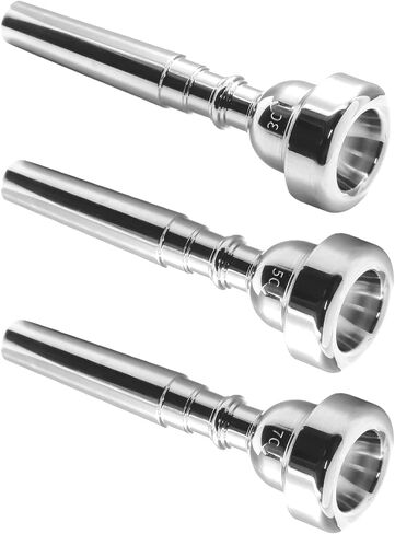 Biaundo Trumpet Mouthpiece, Silver Plated 7C Trumpet Mouthpiece Brass Mouthpiece Replacement Trumpet Accessories Instruments Mouthpiece for Beginners, Professional Players in Kuwait
