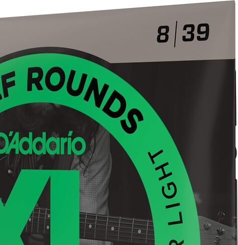 D'Addario Guitar Strings - XL Half Rounds Electric Guitar Strings - Semi-Flat Wound - Bright Tone, Smooth Feel, Reduced Finger Noise - EHR310 - Regular Light, 10-46 in Saudi Arabia