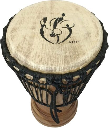 طبل دجيمبي افريقي منحوت يدويا - خشب صلب، جلد الماعز - ام ايه in Kuwait
