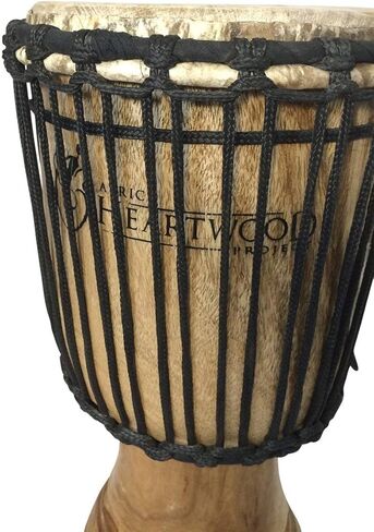 طبل دجيمبي افريقي منحوت يدويا - خشب صلب، جلد الماعز - ام ايه in Kuwait