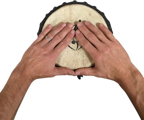 طبل دجيمبي افريقي منحوت يدويا - خشب صلب، جلد الماعز - ام ايه in Kuwait