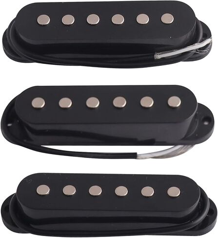 لاقط جيتار كهربائي سيراميكي برقبة مغناطيسية وجسر متوسط ​​وملف واحد متوافق مع Strat Style SSS مجموعة استبدال أجزاء الجيتار الكهربائي مكونة من 3 قطع باللون الأبيض. in Kuwait