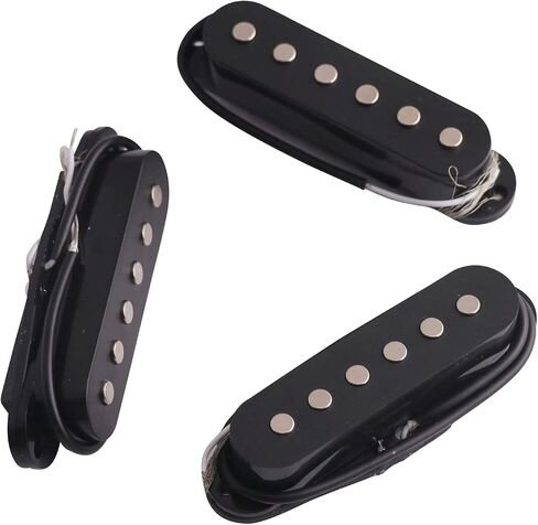 لاقط جيتار كهربائي سيراميكي برقبة مغناطيسية وجسر متوسط ​​وملف واحد متوافق مع Strat Style SSS مجموعة استبدال أجزاء الجيتار الكهربائي مكونة من 3 قطع باللون الأبيض. in Kuwait