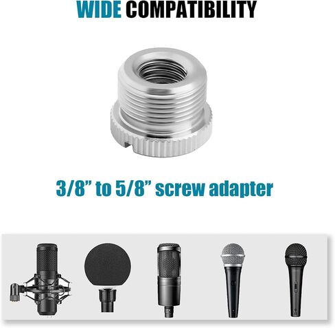 حامل ميكروفون سطح المكتب من GLEAM - قاعدة مرجحة قابلة للتعديل 3/8 بوصة ومحول 5/8 بوصة لـ Blue Yeti and Blue Snowball in Kuwait