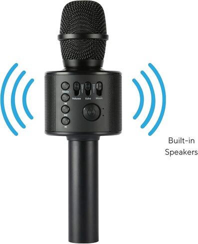 ميكروفون كاريوكي لاسلكي بتقنية البلوتوث من Core Innovations مع مكبرات صوت مدمجة + تسجيل عالي الدقة، ميكروفون محمول باليد | أرجواني in Kuwait