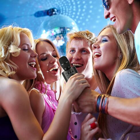 ميكروفون كاريوكي لاسلكي بتقنية البلوتوث من Core Innovations مع مكبرات صوت مدمجة + تسجيل عالي الدقة، ميكروفون محمول باليد | أرجواني in Kuwait