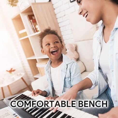 مقعد بيانو من تشاتشازو، مقعد بيانو قابل للتعديل، كرسي بيانو قابل للطي، كرسي بيانو إسفنجي مبطن عالي الكثافة بسمك 2.9 انش مع حامل موسيقي in Kuwait