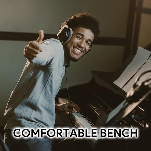 مقعد بيانو من تشاتشازو، مقعد بيانو قابل للتعديل، كرسي بيانو قابل للطي، كرسي بيانو إسفنجي مبطن عالي الكثافة بسمك 2.9 انش مع حامل موسيقي in Kuwait