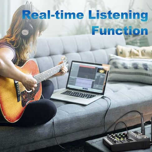 Bomaite BO4-M مجموعة نظام مزج ميكروفون الكاريوكي المحمول، خلاط 4 قنوات مع ميكروفون لاسلكي مزدوج، واجهة USB بلوتوث MP3 في الغناء للتلفزيون الذكي، الكمبيوتر الشخصي، KTV، المسرح المنزلي، مكبر الصوت، مكبر الصوت in Kuwait