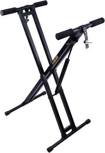 GHOSTFIRE لوحة مفاتيح هيدروليكية قابلة للتعديل وحامل بيانو عالي التحمل مزدوج X مُجمَّع مسبقًا بزر واحد مع أشرطة قفل، KS-10 حامل X محمول لبيانو كيبورد الكهربائي in Kuwait