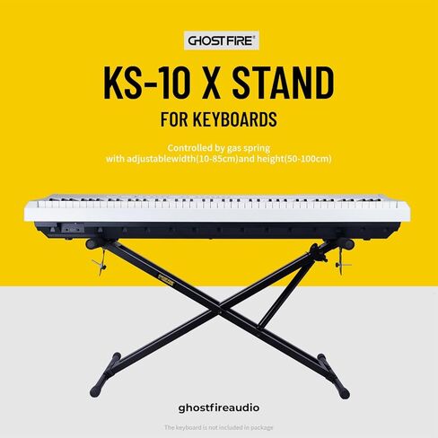 GHOSTFIRE لوحة مفاتيح هيدروليكية قابلة للتعديل وحامل بيانو عالي التحمل مزدوج X مُجمَّع مسبقًا بزر واحد مع أشرطة قفل، KS-10 حامل X محمول لبيانو كيبورد الكهربائي in Kuwait