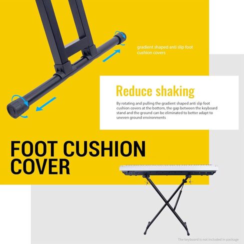 GHOSTFIRE لوحة مفاتيح هيدروليكية قابلة للتعديل وحامل بيانو عالي التحمل مزدوج X مُجمَّع مسبقًا بزر واحد مع أشرطة قفل، KS-10 حامل X محمول لبيانو كيبورد الكهربائي in Kuwait