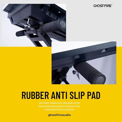 GHOSTFIRE لوحة مفاتيح هيدروليكية قابلة للتعديل وحامل بيانو عالي التحمل مزدوج X مُجمَّع مسبقًا بزر واحد مع أشرطة قفل، KS-10 حامل X محمول لبيانو كيبورد الكهربائي in Kuwait