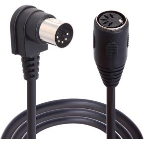 GLHONG MIDI Din Extension Cable, MIDI 5-Pin DIN 90 Degree Angle Male Plug to Female Socket Audio MIDI/at Adapter Cable for MIDI Keyboard Synthesizer, Organ, Electric Piano, MIDI Guitar (50 cm/1.6 FT) in Kuwait