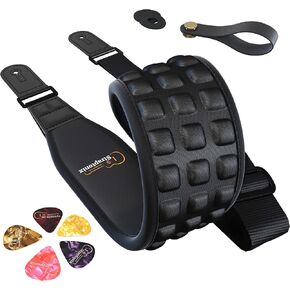 Guitar Strap Kit | Ultra Comfy Electric, Bass, Acoustic Guitar Strap - Soft & Durable Neoprene Guitar Strap w/ 2 Strap Retainers, Strap Button & 5 Guitar Pick Set - Adjustable Strap for Musicians in Saudi Arabia