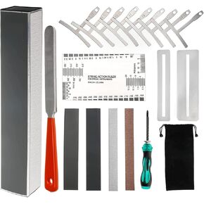 مجموعة أدوات باتور غيتار لوثيير مع شعاع مستوي لقيثارة 20.32 سم، مبرد لوثير، مقياس مسطرة حركي خيط، مقياس نصف قطر 9 خماسي للخيط، مفك براغي، حامي لوح أصابع وورق صنفرة in Kuwait
