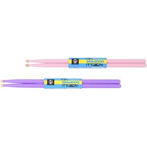 MILISTEN 2 Pairs Wood Drumsticks Maple Wood Tip Drumsticks Professional Natural Mallets Musical Hammer for Kids Adults Drummers Beginners 5A Pink Purple in Saudi Arabia
