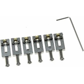 KAISH Pack of 6 Modern Electric Guitar Tremolo Bridge Roller Saddles for Strat or Tele Guitars Chrome