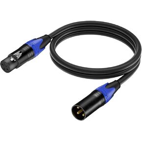 كابل ميكروفون متوازن من TOYAYAYO Standard XLR ذكر إلى أنثى، متين ومرن، عازل للضوضاء - 4 أقدام، أسود in Kuwait