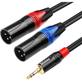 1/8 Inch to Dual XLR Male Y-Splitter Cable,Unbalanced 3.5mm Mini Jack TRS Stereo Aux to Double Male XLR Adapter Interconnect Breakout Patch Cord - 3.3 Feet/1 Meter in Saudi Arabia