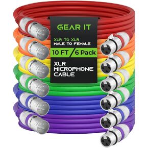 GEARit DMX Cable 50FT 2-Pack 3-Pin Male to Female for DJs and Event Techs | 110 Ohm Shielded Lighting Control Cables for Moving Heads PAR Lights Controllers Weddings Events Venues and Production Crews in Saudi Arabia