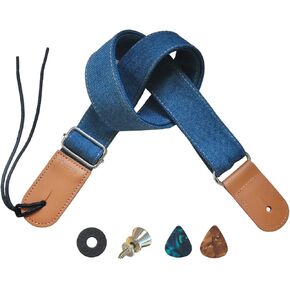 Ukulele Strap Soprano Concert Tenor Baritone Banjo Mandolin Cotton Linen Leather Ends Uke Strap, Musical Instrument Accessories Picks Lock Button Screw (Light Brown)