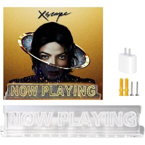 حامل تسجيلات الفينيل من WHITEMOON الآن، حامل عرض تسجيلات الفينيل مثبت على الحائط مع ضوء LED (لون أبيض دافئ) in Kuwait