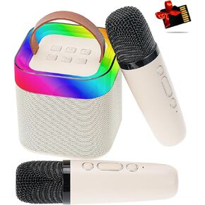 آلة كاريوكي مع 2 ميكروفونات لاسلكية للأطفال، مكبر صوت كاريوكي بلوتوث للحفلات للفتيات والفتيان مع أضواء الحفلات، كاريوكي للأطفال الصغار للحفلات in Kuwait