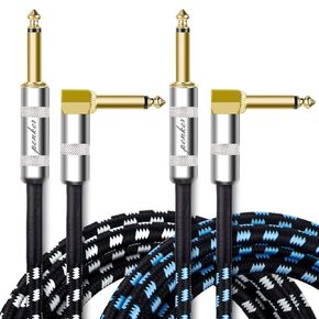 Penker 2 حزمة كابل أداة الجيتار 6FT، الزاوية اليمنى 1/4 بوصة TS إلى مستقيم 1/4 بوصة TS مطلي بالذهب 6.35 مم سلك الجيتار، 2 متر للجيتار باس لوحة المفاتيح المؤثر ميكروفون خلاط
