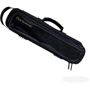 غطاء حقيبة فلوت فاخر خفيف الوزن من Ranloesa مع حزام كتف قابل للتعديل، حقيبة حمل فلوت احترافية مقاومة للماء لـ 16 و17 مفتاحًا، حقيبة ظهر وحقيبة يد رفيعة محمولة (أسود) in Kuwait