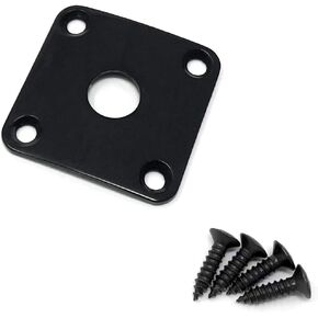Gold Metal Jack Plate compatible with Gibson Les Paul Guitar Square Curved with Screws JPS30-GLD