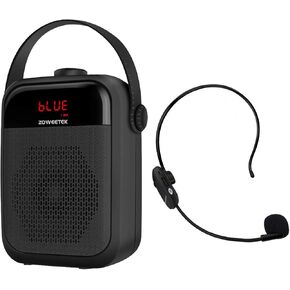 ZOWEETEK مضخم صوت لاسلكي بلوتوث مع 2 ميكروفون، 25 وات، مكبر صوت محمول بنظام PA للمعلمين والمرشدين السياحيين والمدربين والاجتماعات واليوجا واللياقة البدنية وفي الهواء الطلق. in Kuwait