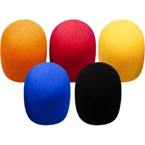 Microphone Cover Thick Mic Cover Colorful Foam Microphone Windscreen Reusable Microphone Covers Suitable for Karaoke DJ, Conference Room, Stage Performance(5PCS) in Kuwait