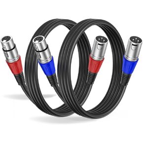 كابلات HONEST KIN XLR بطول 6 أقدام 2 حزمة، كابل 3 دبوس XLR ذكر إلى أنثى، سلك ميكروفون XLR متوازن ومحمي لتسجيل الاستوديو، صوت حي، خلاط ميكروفون، بودكاست شخصي