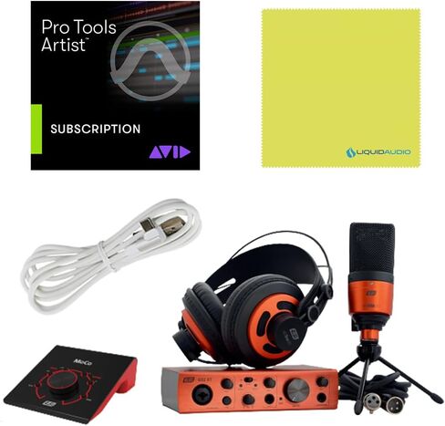 حزمة معدات استوديو تسجيل وحدة تحكم لوحة المفاتيح Arturia MiniLab 3 MIDI - واجهة صوت USB ESI، ميكروفون مكثف XLR، وحدة تحكم الشاشة السلبية، سماعات رأس الاستوديو واشتراك Avid Pro in Saudi Arabia