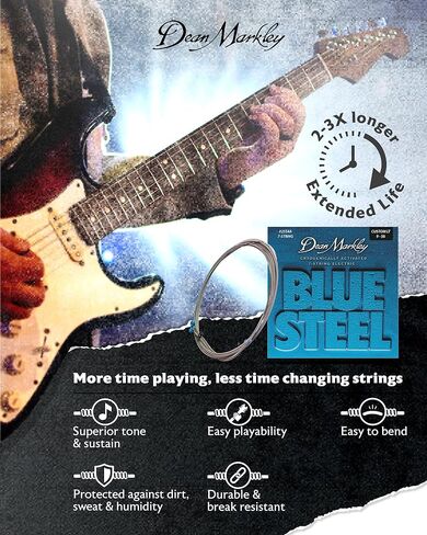 سلاسل غيتار كهربائية من الفولاذ الأزرق من دين ماركلي، 8-38، 2550، in Kuwait