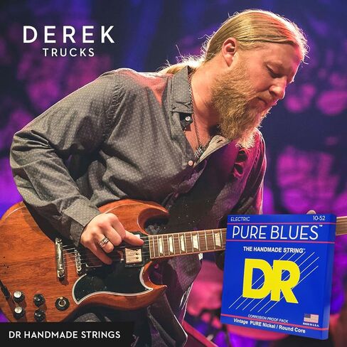 DR Strings Pure Blues Pure Nickel Wrap Round Core 11-50 & Rare - Phosphor Bronze AcousticHex Core 12-54 in Saudi Arabia