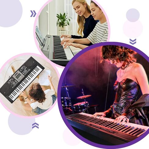 غطاء لوحة مفاتيح البيانو 61 مفتاحًا - حامل موسيقي بسحاب يفتح بسُمك مقاوم للماء وغطاء بيانو رقمي متين لـ 61 مفتاحًا مع مقابض ورباط قابل للتعديل للبيانو الكهربائي الرقمي in Kuwait