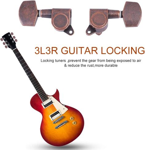 Bnineteenteam 3L 3R Guitar Tuning Pegs Red Bronze Acoustic Machine Heads Guitars Accessory in Saudi Arabia