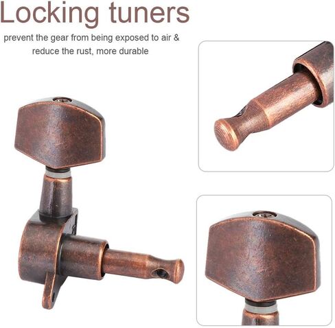 Bnineteenteam 3L 3R Guitar Tuning Pegs Red Bronze Acoustic Machine Heads Guitars Accessory in Saudi Arabia