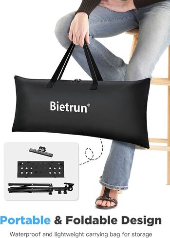 بيترون حامل موسيقى معدني محمول مع حقيبة حمل وارتفاع وزاوية قابلة للتعديل وحامل كتب موسيقية قابل للطي ومشبك ورقة موسيقية للكمان وعازفي الجيتار والفرقة الموسيقية in Kuwait