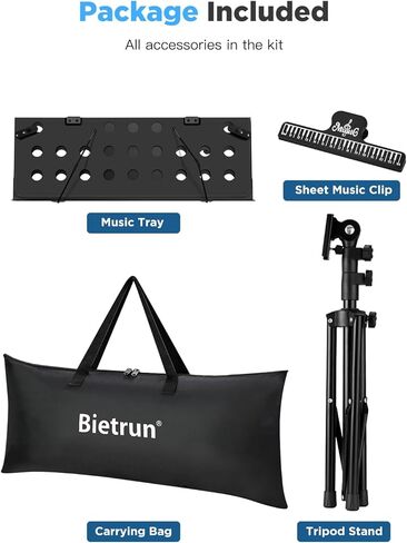 بيترون حامل موسيقى معدني محمول مع حقيبة حمل وارتفاع وزاوية قابلة للتعديل وحامل كتب موسيقية قابل للطي ومشبك ورقة موسيقية للكمان وعازفي الجيتار والفرقة الموسيقية in Kuwait