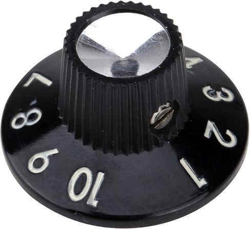 Musiclily Pro Inch Size Guitar Witch Hat Knobs Vintage Skirted Amp Knobs with Set Screw for Fender Amplifier Effect Pedal, Black (Set of 6) in Saudi Arabia