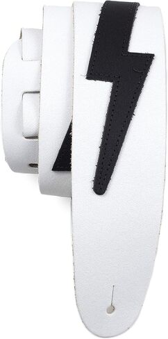 Perri’s Leathers Ltd. - Guitar Strap - Leather - The Famous Collection - Padded - Wide - Music Notes - Black/White - Adjustable - For Acoustic / Bass / Electric Guitars - Made in Canada (BM35PD-7531) in Saudi Arabia