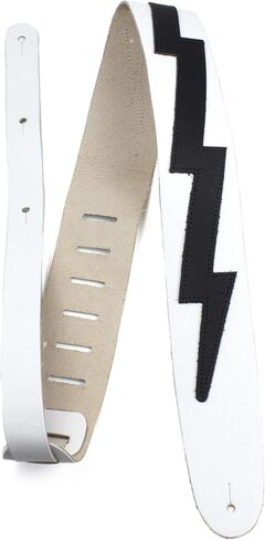 Perri’s Leathers Ltd. - Guitar Strap - Leather - The Famous Collection - Padded - Wide - Music Notes - Black/White - Adjustable - For Acoustic / Bass / Electric Guitars - Made in Canada (BM35PD-7531) in Saudi Arabia