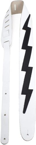 Perri’s Leathers Ltd. - Guitar Strap - Leather - The Famous Collection - Padded - Wide - Music Notes - Black/White - Adjustable - For Acoustic / Bass / Electric Guitars - Made in Canada (BM35PD-7531) in Saudi Arabia