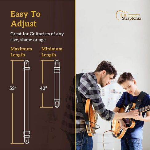 Guitar Strap Kit | Ultra Comfy Electric, Bass, Acoustic Guitar Strap - Soft & Durable Neoprene Guitar Strap w/ 2 Strap Retainers, Strap Button & 5 Guitar Pick Set - Adjustable Strap for Musicians in Saudi Arabia
