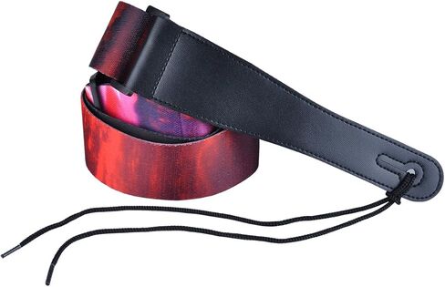 حزام جيتار للصوتيات - حزام كلاسيكي للجيتار الكلاسيكي والكهربائي حزام قطن بوليستر ناعم قابل للتعديل مع ريشة جيتار مجانية (صن سيت) in Kuwait